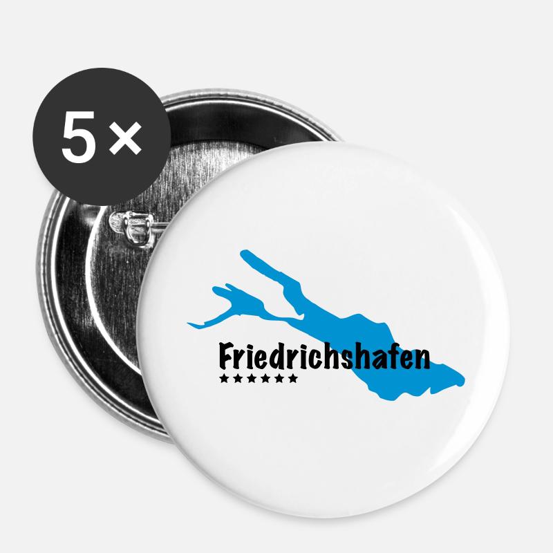 Friedrichshafen Bodensee - Buttons large 2.2''/56 mm (5-pack) - white