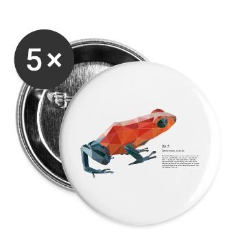 fig5_polygonpfeilgiftfrosch - Buttons groß 56 mm (5er Pack) - Weiß - Vorne