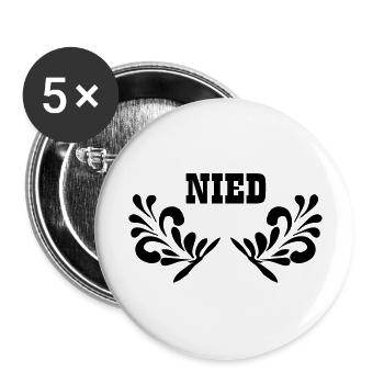 NIED - Frankfurt Stadtteil Shirt - Buttons groß 56 mm (5er Pack) - Weiß - Vorne