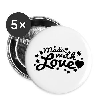 made_with_love_1_f1 - Lot de 5 grands badges (56 mm) - blanc - Devant