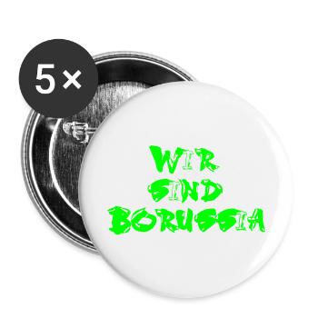 Wir sind BMG in grün - Buttons groß 56 mm (5er Pack) - Weiß - Vorne