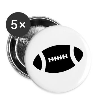 Football Ball Symboll - Buttons groß 56 mm (5er Pack) - Weiß - Vorne
