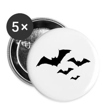 Halloween Bat Swarm 1c - Buttons large 2.2''/56 mm (5-pack) - white - Front