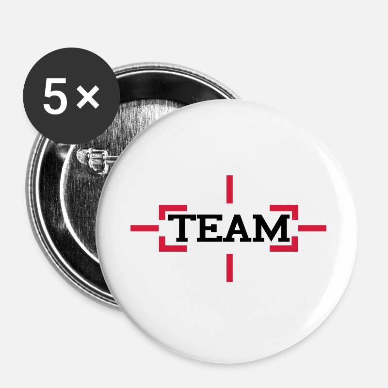 team - Buttons groß 56 mm (5er Pack) - Weiß