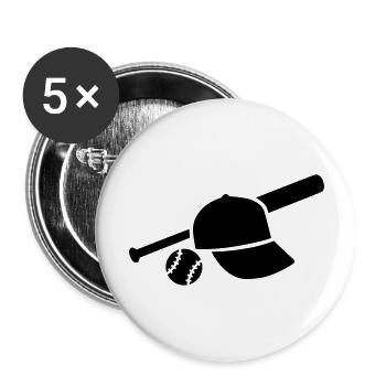 Baseball - Lot de 5 grands badges (56 mm) - blanc - Devant