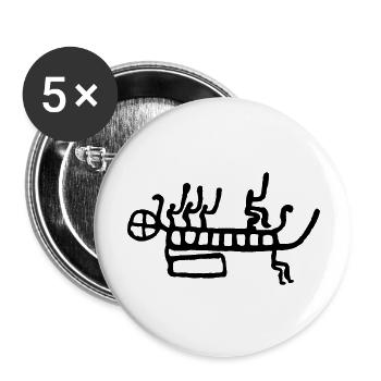 stoneageship - Buttons groß 56 mm (5er Pack) - Weiß - Vorne