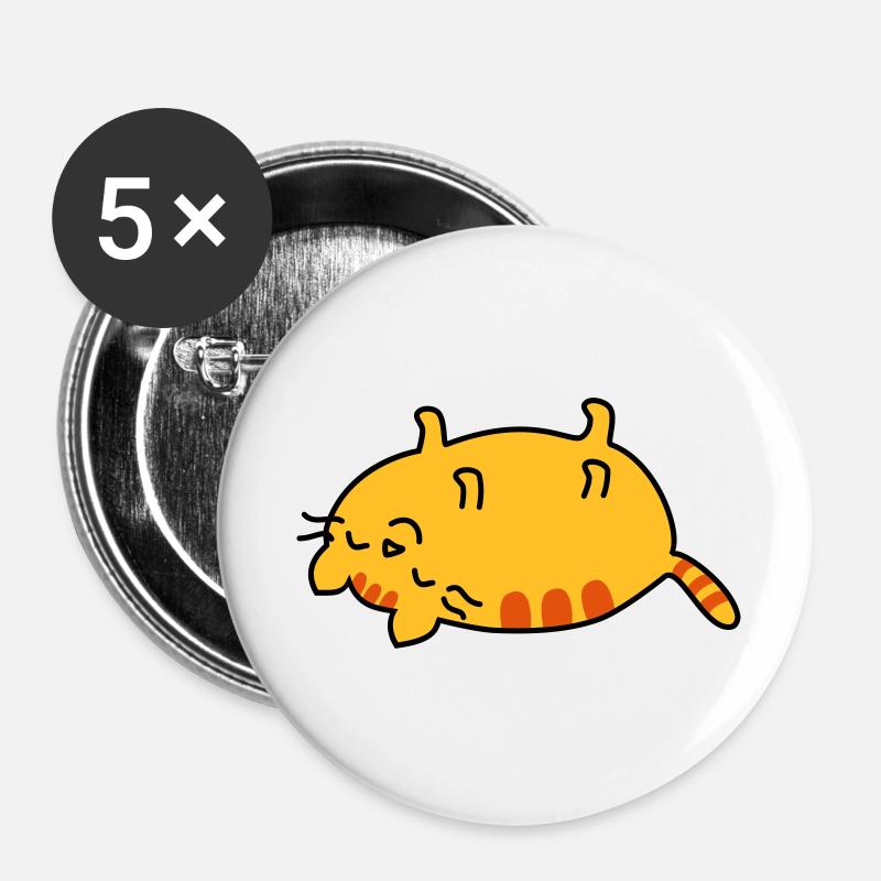 lazy cat - Buttons large 2.2''/56 mm (5-pack) - white