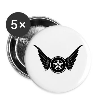 Auto Schutzengel - Buttons groß 56 mm (5er Pack) - Weiß - Vorne