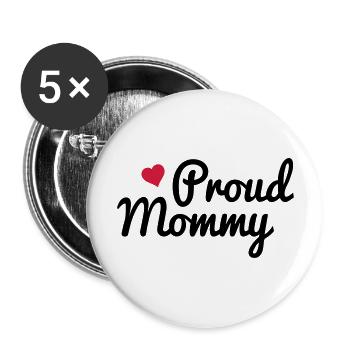 Proud Mommy - Buttons large 2.2''/56 mm (5-pack) - white - Front