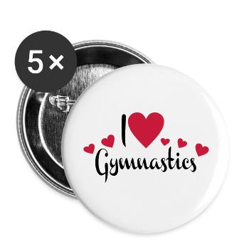 Gymnastik - Buttons groß 56 mm (5er Pack) - Weiß - Vorne