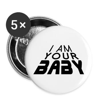 I am your BABY 3D big (1c) - Buttons groß 56 mm (5er Pack) - Weiß - Vorne