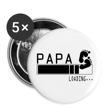 Papa - Buttons groß 56 mm (5er Pack) - Weiß - Vorne