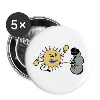 sun kicks snowman - Buttons large 2.2''/56 mm (5-pack) - white - Front