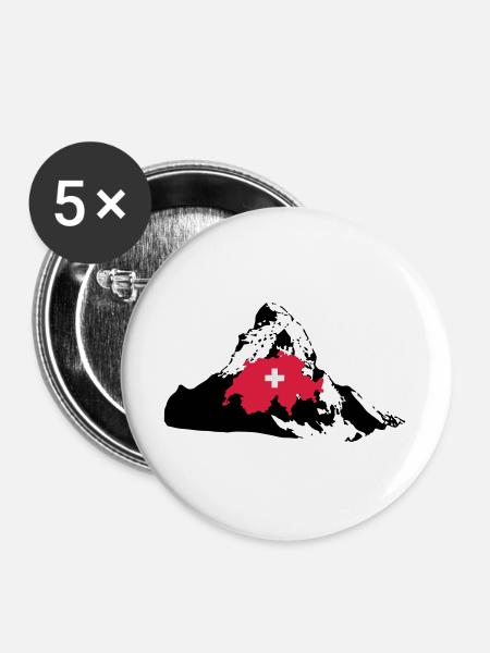 Matterhorn Switerland - Buttons large 2.2''/56 mm (5-pack) - white