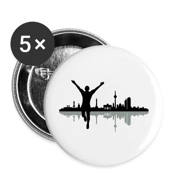 Berlin Jogger - Buttons groß 56 mm (5er Pack) - Weiß - Vorne