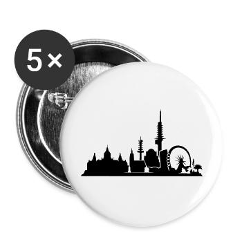 Hannover // Skyline // Silhouette // Skylineshirt - Buttons groß 56 mm (5er Pack) - Weiß - Vorne