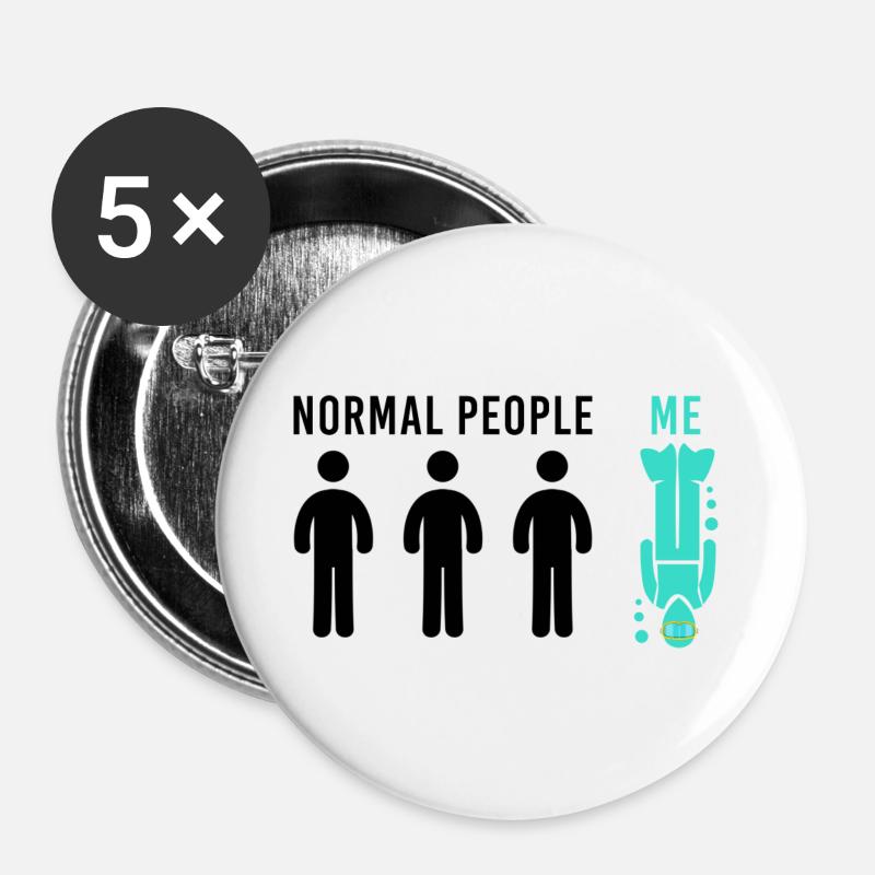 Scuba Dive Diving Diver Gift Funny saying - Buttons large 2.2''/56 mm (5-pack) - white