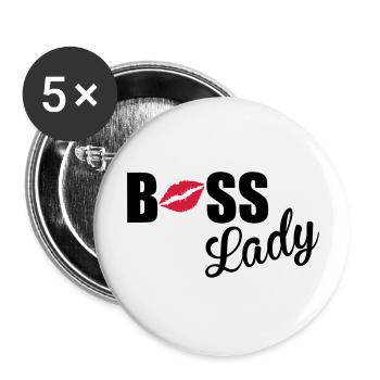 Boss Lady - Buttons large 2.2''/56 mm (5-pack) - white - Front