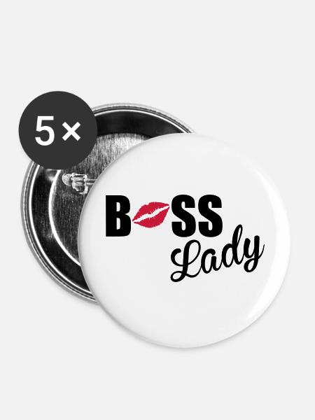 Boss Lady - Buttons groß 56 mm (5er Pack) - Weiß