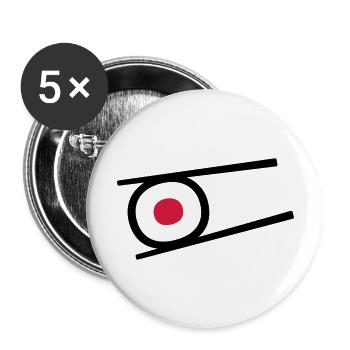 Sushi - Lot de 5 grands badges (56 mm) - blanc - Devant