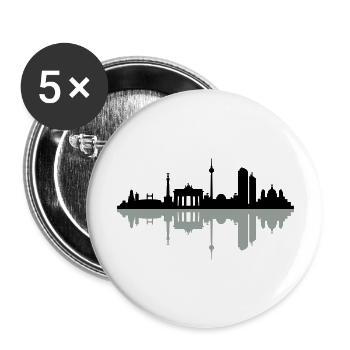 Skyline Berlin Schatten - Buttons groß 56 mm (5er Pack) - Weiß - Vorne