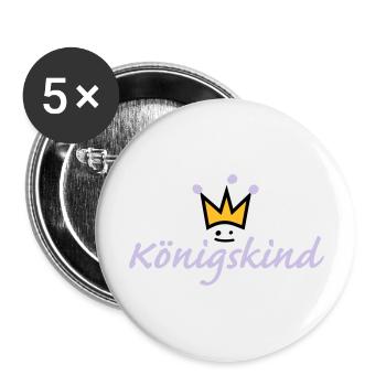 Königskind (b) - Buttons groß 56 mm (5er Pack) - Weiß - Vorne