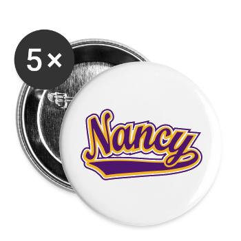 Nancy - T-shirt personalised with your name - Buttons large 2.2''/56 mm (5-pack) - white - Front