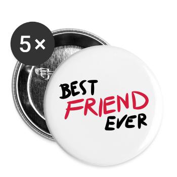 Meilleure amie jamais - Lot de 5 grands badges (56 mm) - blanc - Devant