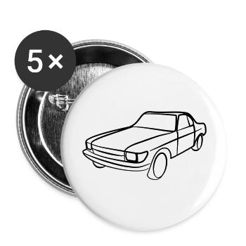 Oldtimer Vintage Tribal - Buttons groß 56 mm (5er Pack) - Weiß - Vorne