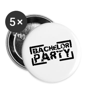 Bachelor Party équipe Stempel Design - Lot de 5 grands badges (56 mm) - blanc - Devant