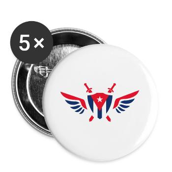 Kuba Flügel / Geschenk Havanna Karibik Cuba Flagge - Buttons groß 56 mm (5er Pack) - Weiß - Vorne