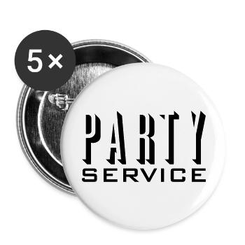 Partyservice / Party service (1c) - Buttons groß 56 mm (5er Pack) - Weiß - Vorne