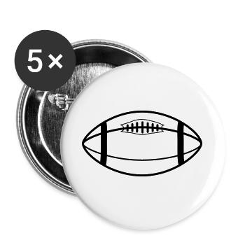 rugby ball - Buttons groß 56 mm (5er Pack) - Weiß - Vorne