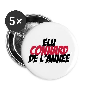 Elu Connard de l'année ! - Lot de 5 grands badges (56 mm) - blanc - Devant