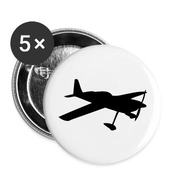 Privatflugzeug der leichten Luftfahrt - Buttons groß 56 mm (5er Pack) - Weiß - Vorne
