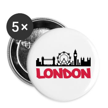 london_skyline - Buttons groß 56 mm (5er Pack) - Weiß - Vorne