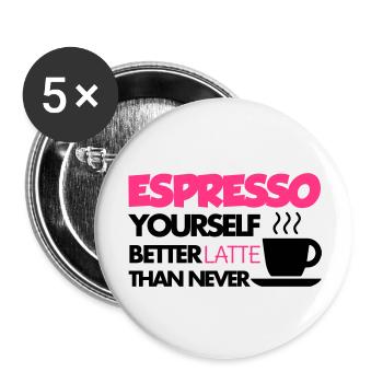 Coffee - Buttons groß 56 mm (5er Pack) - Weiß - Vorne