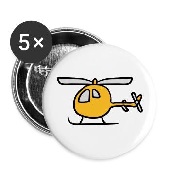 Comic Cartoon Kinder Heli Niedlich - Buttons groß 56 mm (5er Pack) - Weiß - Vorne