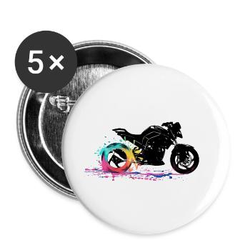 Motorcycle Biker passion moto gp - Buttons large 2.2''/56 mm (5-pack) - white - Front