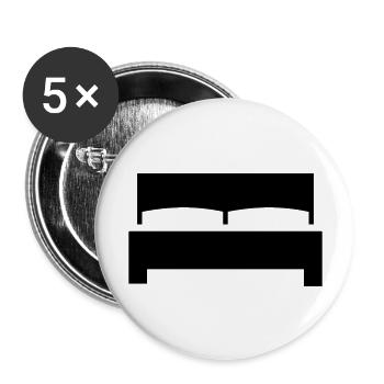 Lit - Lot de 5 grands badges (56 mm) - blanc - Devant