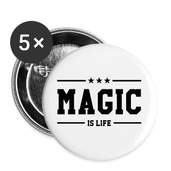 Magic is life - Buttons large 2.2''/56 mm (5-pack) - white - Front