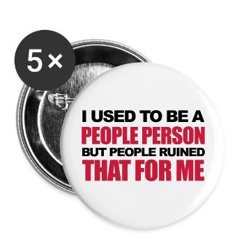 Funny - Lot de 5 grands badges (56 mm) - blanc - Devant