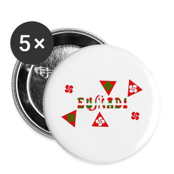 Euskadi Pays Basque - Lot de 5 grands badges (56 mm) - blanc - Devant