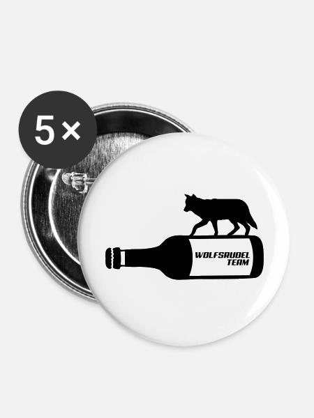 wolfsrudel_team - Buttons groß 56 mm (5er Pack) - Weiß