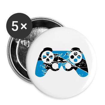 cracks old scratches cool blue design controllers - Buttons large 2.2''/56 mm (5-pack) - white - Front