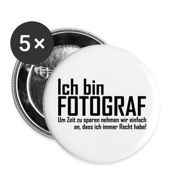 Fotograf Sprüche - Buttons groß 56 mm (5er Pack) - Weiß - Vorne