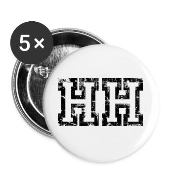 HH Hamburg (Vintage/Weiß) - Buttons groß 56 mm (5er Pack) - Weiß - Vorne