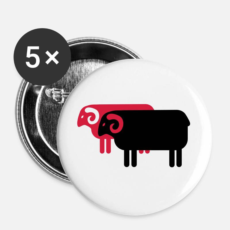 sheep - Buttons large 2.2''/56 mm (5-pack) - white
