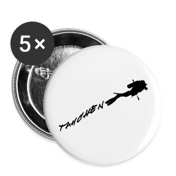 Tauchen - Buttons groß 56 mm (5er Pack) - Weiß - Vorne