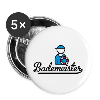 Lustige Geschenke für Bademeister - Buttons groß 56 mm (5er Pack) - Weiß - Vorne